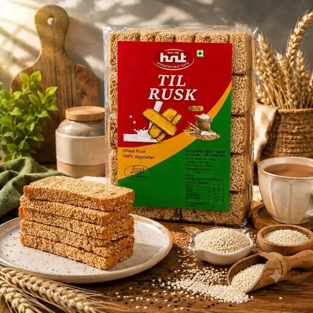 HNT Premium Til Rusk | Crunchy Sesame Toast for Tea Time