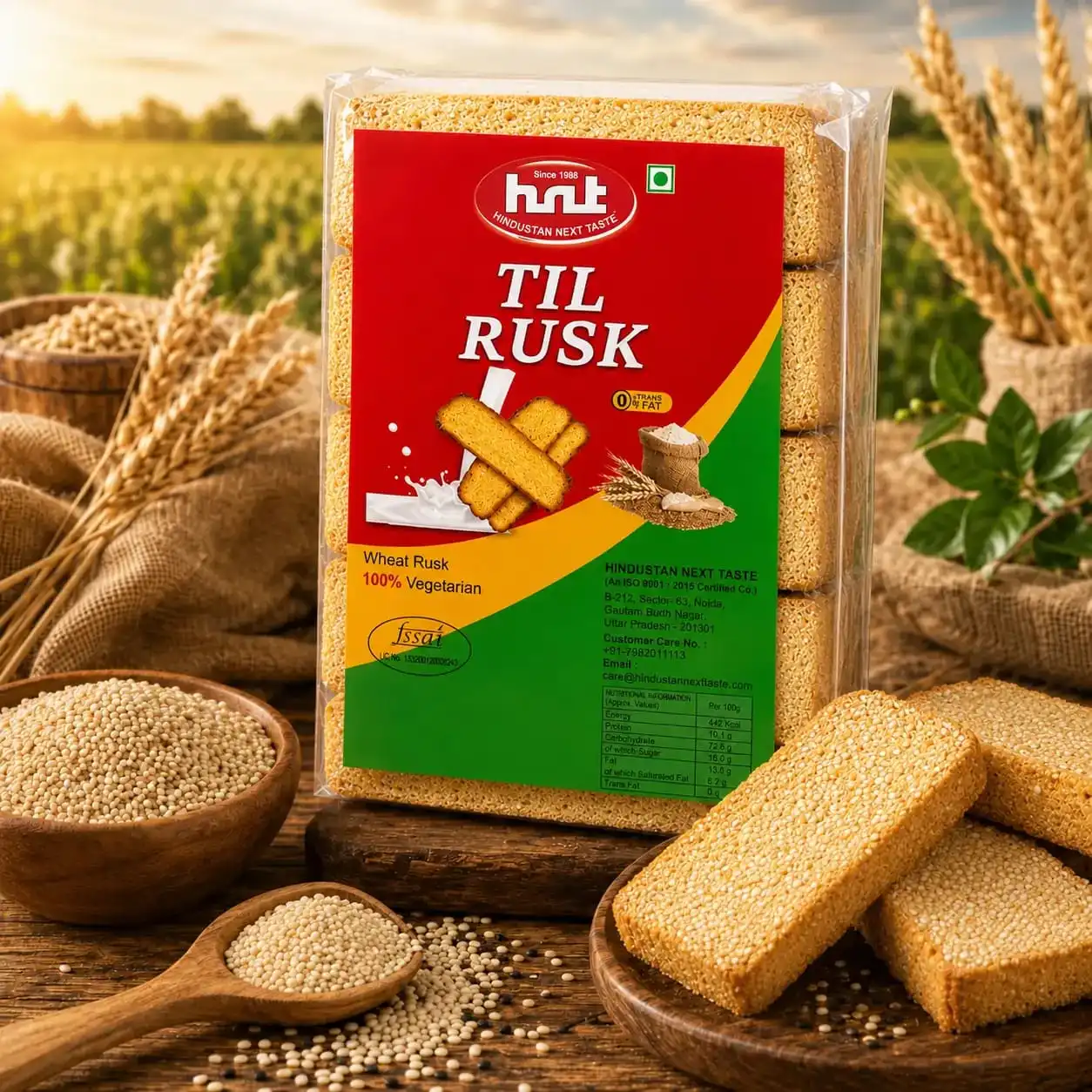 HNT Premium Til Rusk | Crunchy Sesame Toast for Tea Time