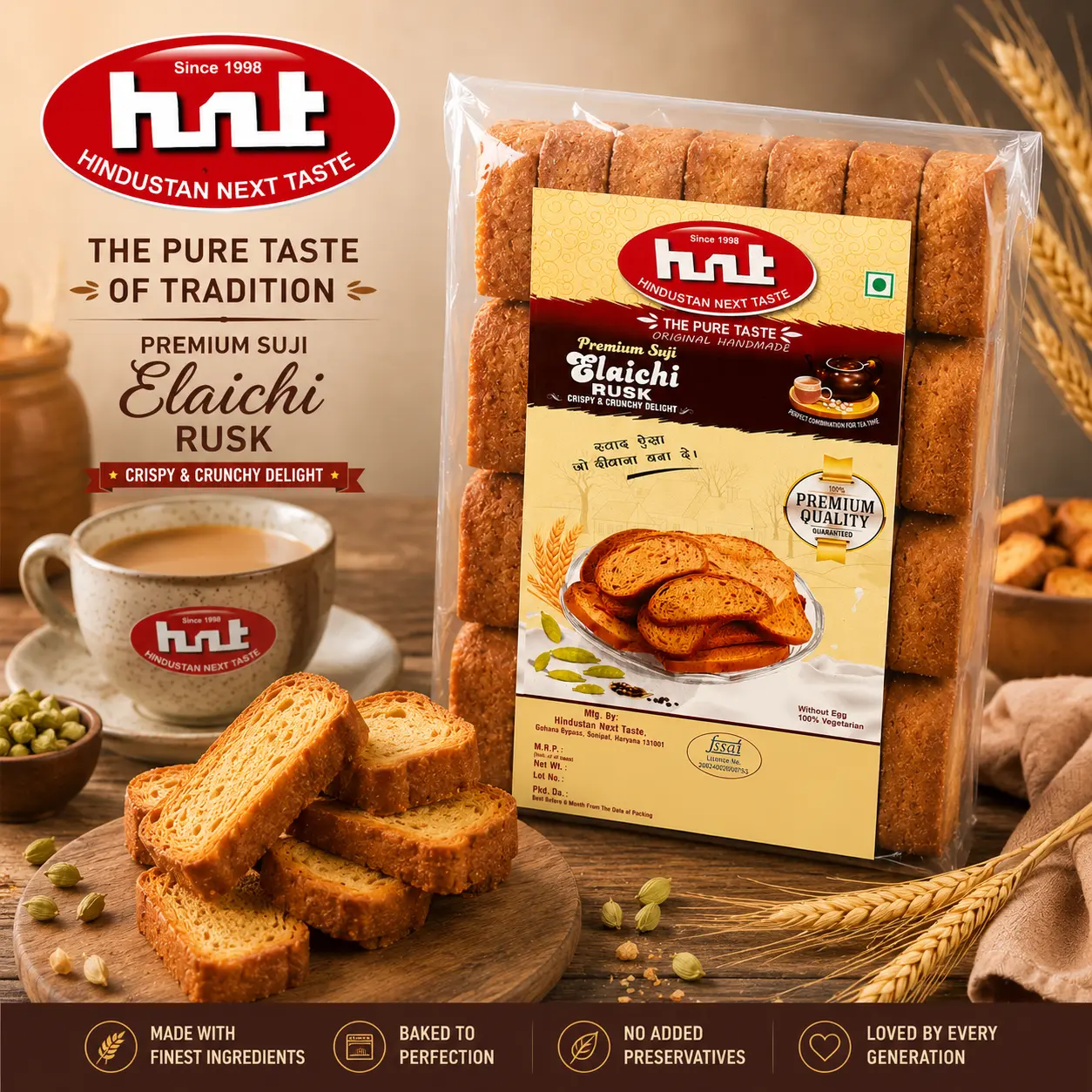 HNT Premium Elaichi Rusk
