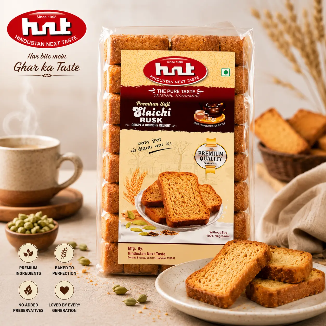 HNT Premium Elaichi Rusk